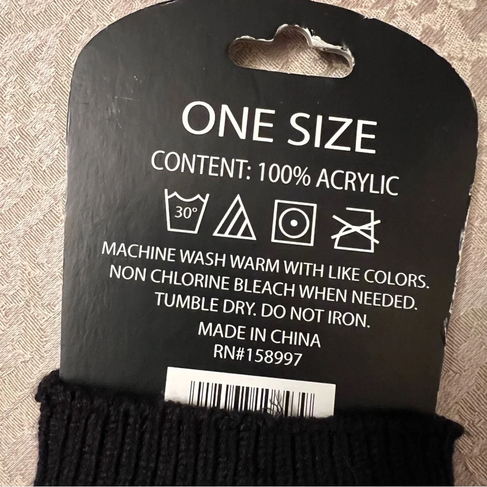 Black fingerless gloves knit & lace nwt